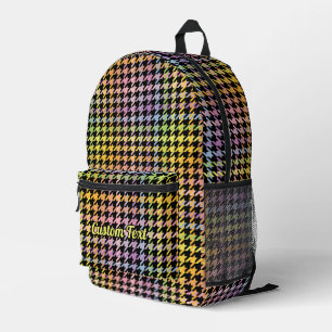 Sac À Dos Imprimé Motif Rainbow Houndstooth