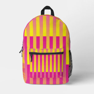 Sac À Dos Imprimé Motif rayé rose jaune orange