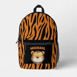 Sac À Dos Imprimé Motif rayure de jeune tigre aquarelle mignon Nom 
