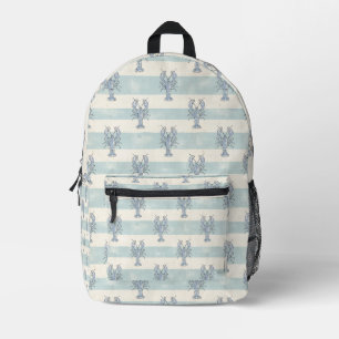 Sac À Dos Imprimé Motif rayures nautiques au homard bleu côtier