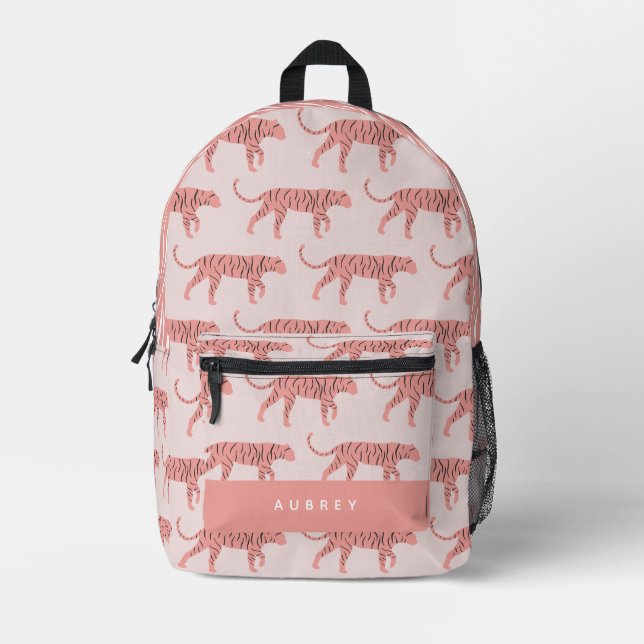 Sac À Dos Imprimé Motif rose tigre (Recto)