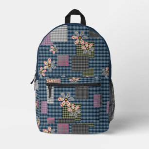Sac À Dos Imprimé Motif rustique rétro multicolore en patchwork