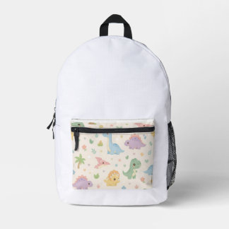 Sac À Dos Imprimé Motif sans couture de dinosaure bébé mignon pastel