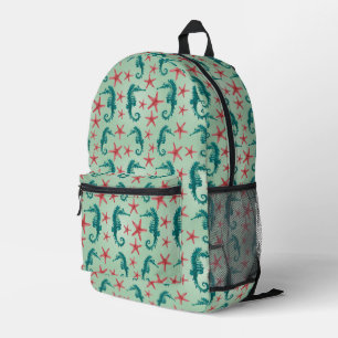 Sac À Dos Imprimé Motif Seahorse turquoise