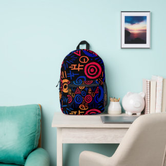 Sac À Dos Imprimé Motif tribal afro abstrait coloré