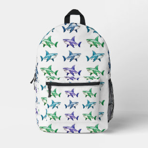 Sac À Dos Imprimé Motif unique aux requins colorés