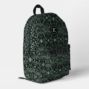 Sac À Dos Imprimé Motif vert pâle à pointes sur noir