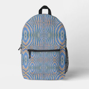 Sac À Dos Imprimé Motif zèbre bleu et or texturé et symétrique
