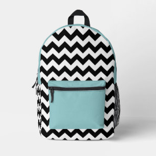 Sac À Dos Imprimé Motif Zigzag noir et blanc, Chevron, Bleu