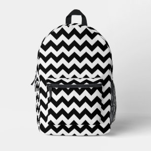 Sac À Dos Imprimé Motif Zigzag noir et blanc, Motif Chevron