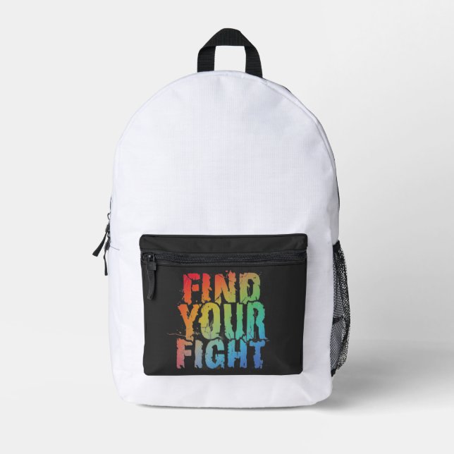 Sac À Dos Imprimé Motivational Find Your Fight Quote Art (Recto)