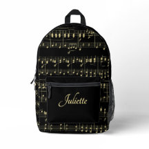 Musique d'or sur le nom de script noir avant