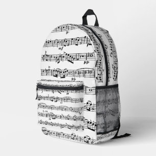 Sac À Dos Imprimé Musique en noir et blanc