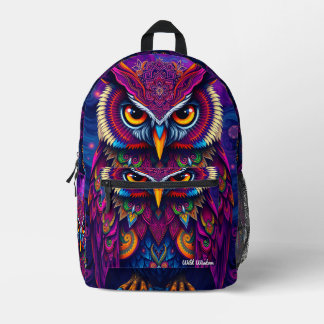 Sac À Dos Imprimé Mystic Owl Spirit Backpack - Wisdom & Magic Design