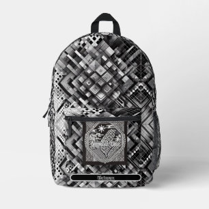 Sac À Dos Imprimé Nanomètre Plaid Pays géométrique Taiwan Monogramme