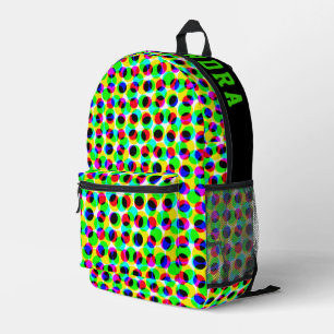 Sac À Dos Imprimé Neon Disco Lumières tendance Nom coloré géométriqu