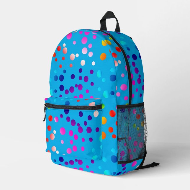 Sac À Dos Imprimé Neon Pois Sur Aqua (Coin arrière droit)