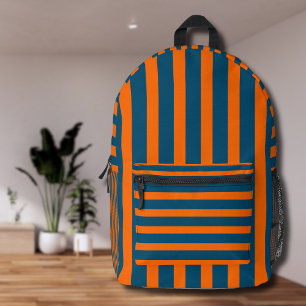 Sac À Dos Imprimé Neon Sunset Orange et Ocean Blue Cool strié