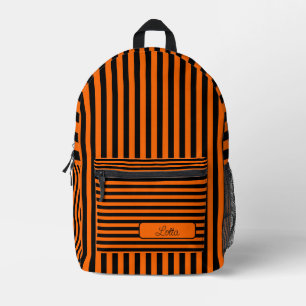 Sac À Dos Imprimé Neon Sunset Orange Noir Vintage Nom trié