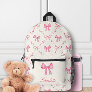 Sac À Dos Imprimé Nœud Rose Coquette
