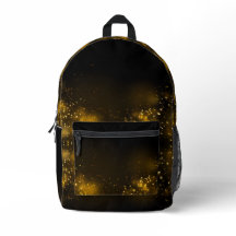 Noir doux Éclaboussure d'or à l'aquarelle Élégant