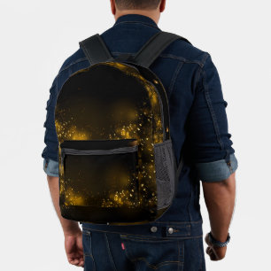 Sac À Dos Imprimé Noir doux Éclaboussure d'or à l'aquarelle Élégant
