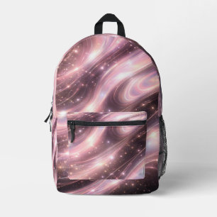 Sac À Dos Imprimé Noir & motifs spatiaux blush subtiles art IA