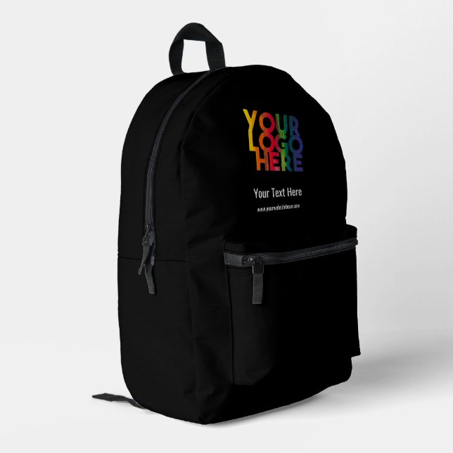 Sac À Dos Imprimé Noir Simple Business Logo Swag (Coin arrière gauche)