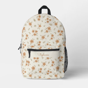 Sac À Dos Imprimé Nom bohème floral beige botanique girly