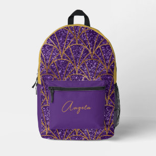 Sac À Dos Imprimé Nom de la décoration géométrique Royal Purple Part