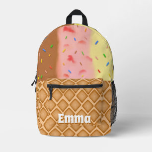 Sac À Dos Imprimé Nom de la glace au chocolat, à la fraise et à la v
