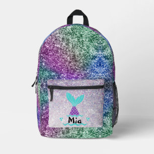 Sac À Dos Imprimé Nom de sirène de Parties scintillant violette