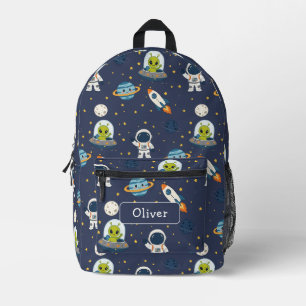 Sac À Dos Imprimé Nom d'école pour enfants de fusée d'alien d'astron