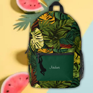 Sac À Dos Imprimé Nom du camouflage à feuilles tropicales