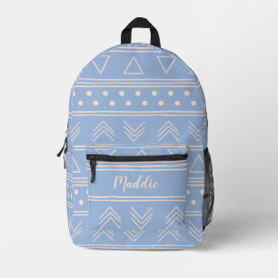 Sac À Dos Imprimé Nom du monogramme en tissu bleu clair