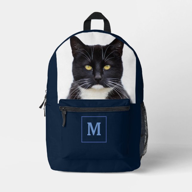 Sac À Dos Imprimé Nom du monogramme moderne personnalisé (Recto)
