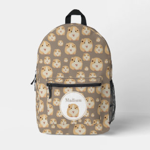Sac À Dos Imprimé Nom du Motif du hamster mou personnalisé