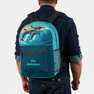 Sac À Dos Imprimé Nom et emplacement personnalisés Dauphin