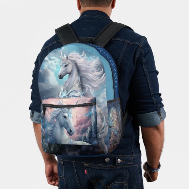 Sac À Dos Imprimé Nom personnalisé belle licorne (Insitu (Modèle))