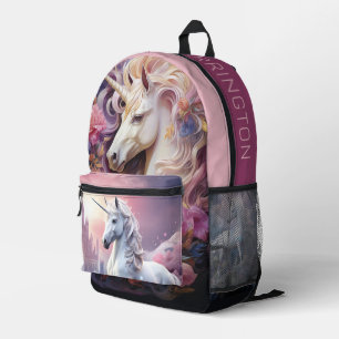 Sac À Dos Imprimé Nom personnalisé belle licorne