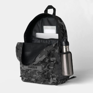 Sac À Dos Imprimé Nom personnalisé Camouflage gris foncé militaire