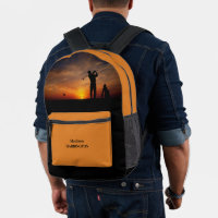 Nom personnalisé de golfeur de coucher de soleil