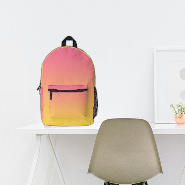 Sac À Dos Imprimé Nom personnalisé de l'Ombre jaune de l'école (Créateur téléchargé)