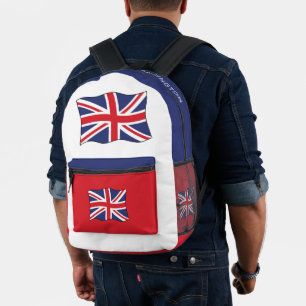 Sac À Dos Imprimé Nom personnalisé Drapeau Royaume-Uni