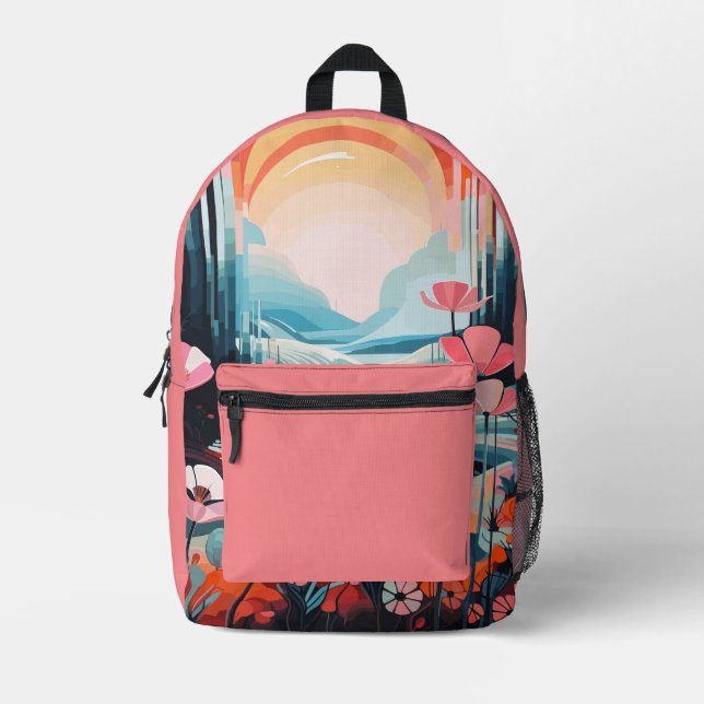 Sac À Dos Imprimé Nom personnalisé du lever du soleil du paysage de  (Recto)
