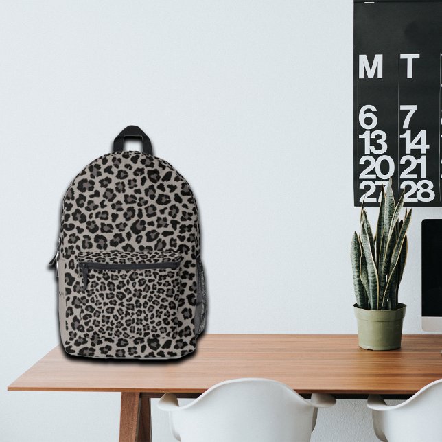 Sac À Dos Imprimé Nom personnalisé Empreinte de léopard tendance (Créateur téléchargé)