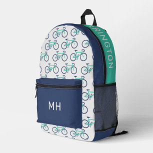 Sac À Dos Imprimé Nom personnalisé et bicyclette monographie