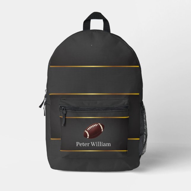 Sac À Dos Imprimé Nom personnalisé Football Lover Étiquettes du lycé (Recto)