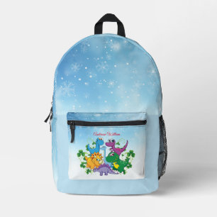 Sac À Dos Imprimé Nom personnalisé Funny Dinosaur, feuille 4e année