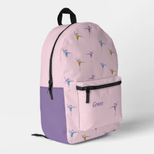 Sac À Dos Imprimé Nom personnalisé gymnastes motif sur rose